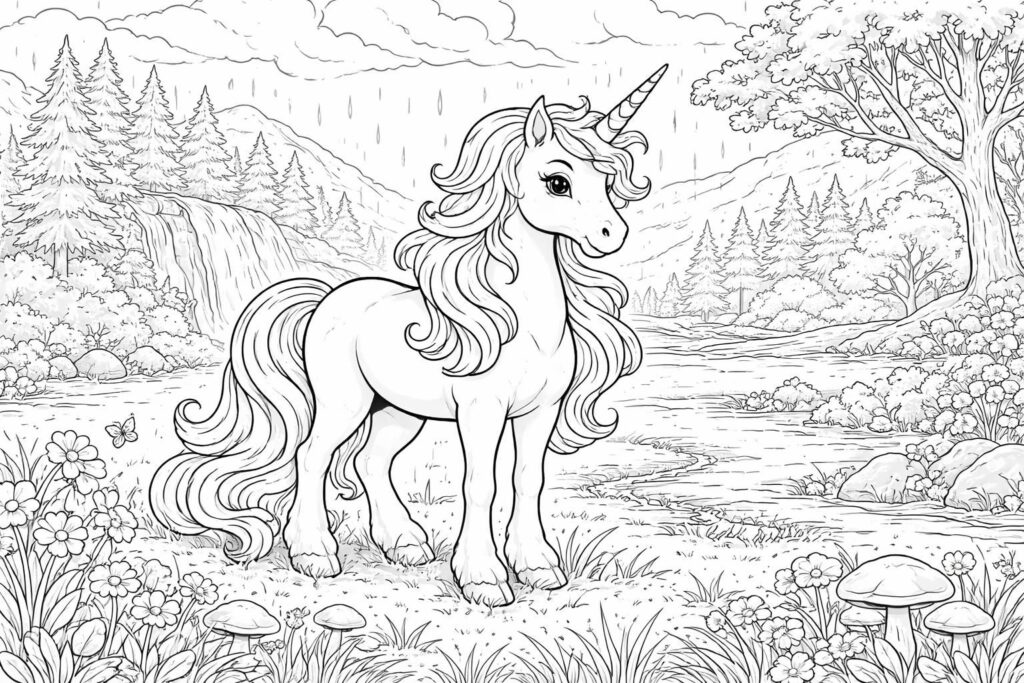découvrez notre coloriage à imprimer d'une licorne, une activité ludique et créative idéale pour occuper les après-midis pluvieux en toute douceur.