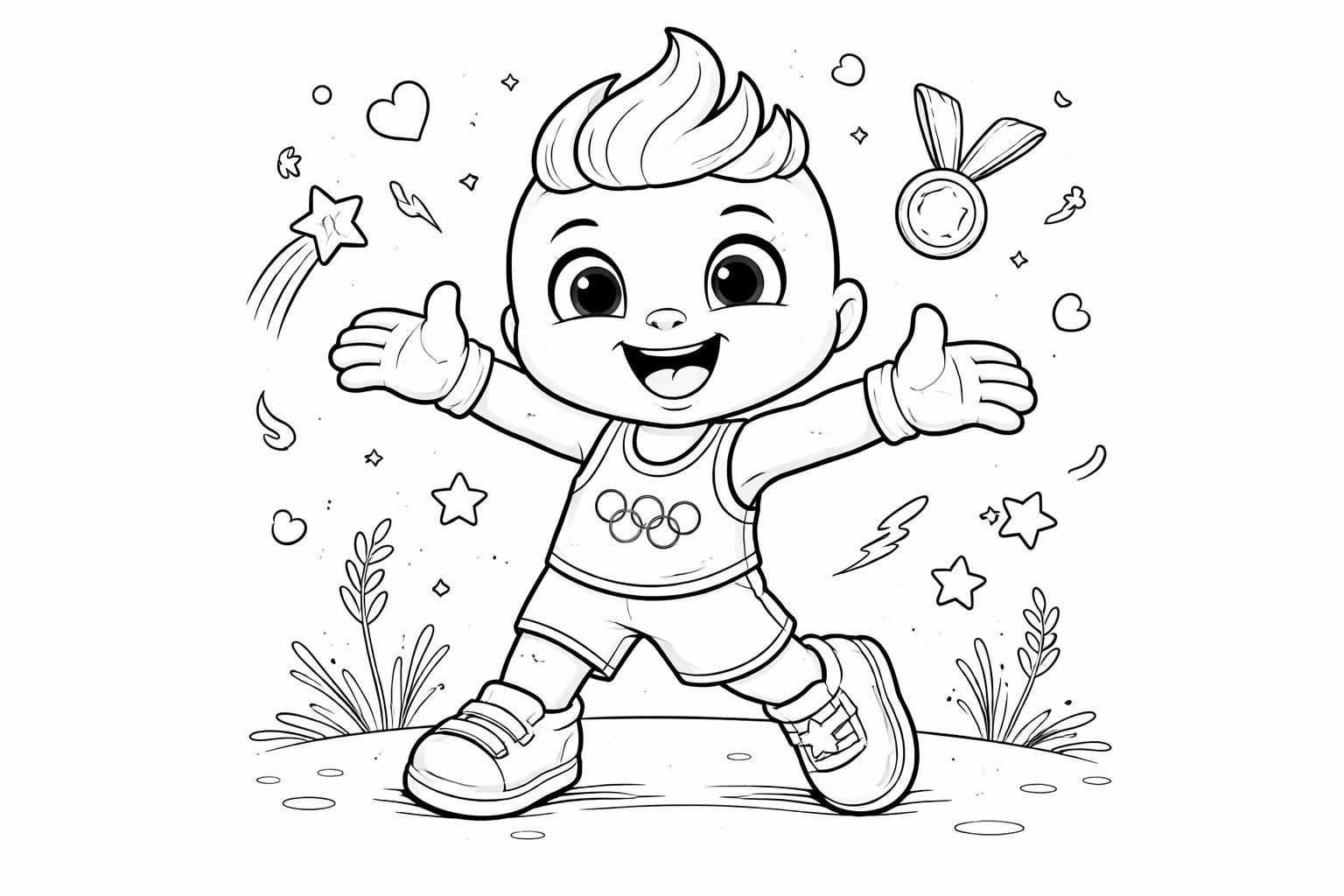 téléchargez gratuitement un coloriage de la mascotte des jo pour offrir à vos enfants des heures de créativité et de plaisir artistique.