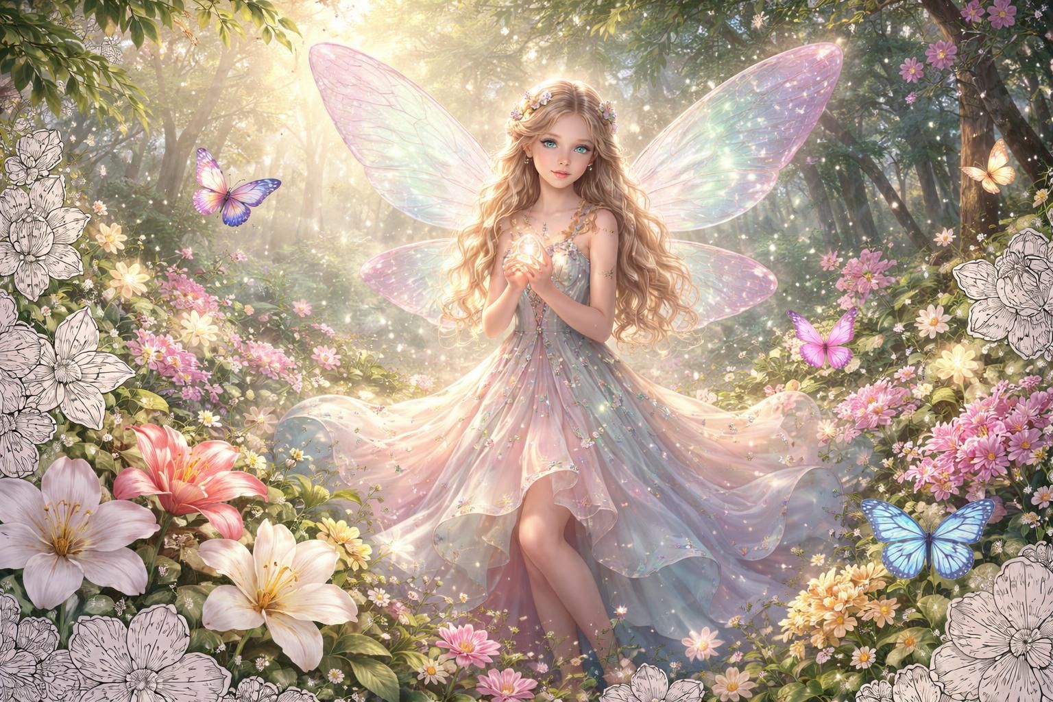 plongez dans un monde magique avec notre coloriage féerique mettant en scène une fée. laissez libre cours à votre créativité et éveillez votre imagination.