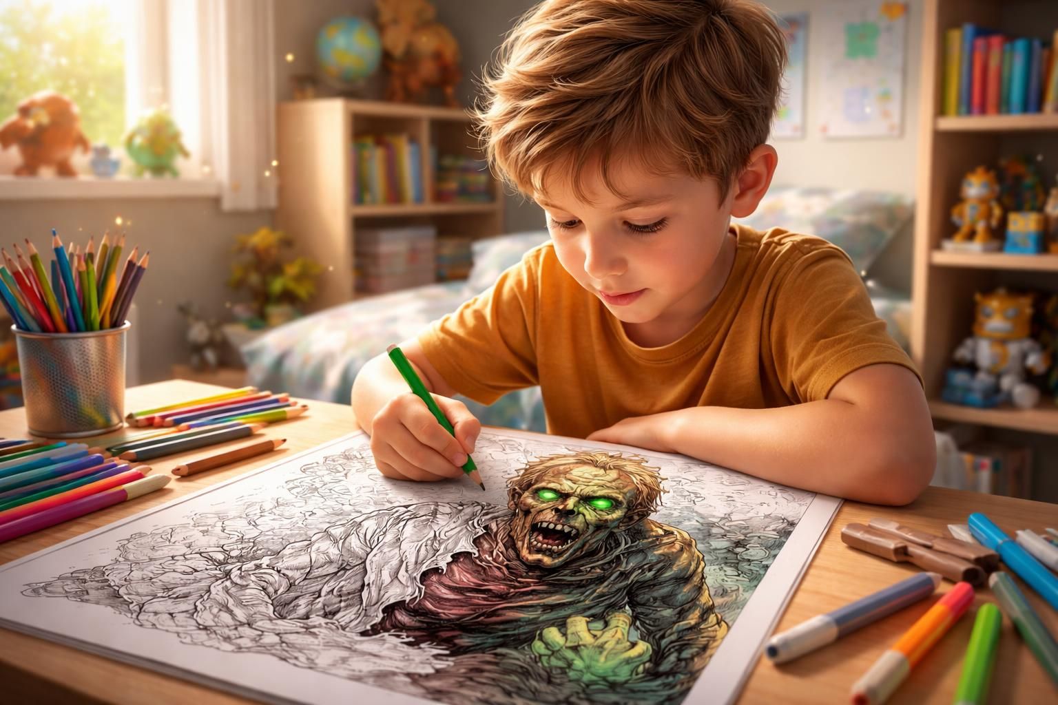 découvrez comment le coloriage d'un zombie peut stimuler la créativité, l'imagination et le développement cognitif chez l'enfant.