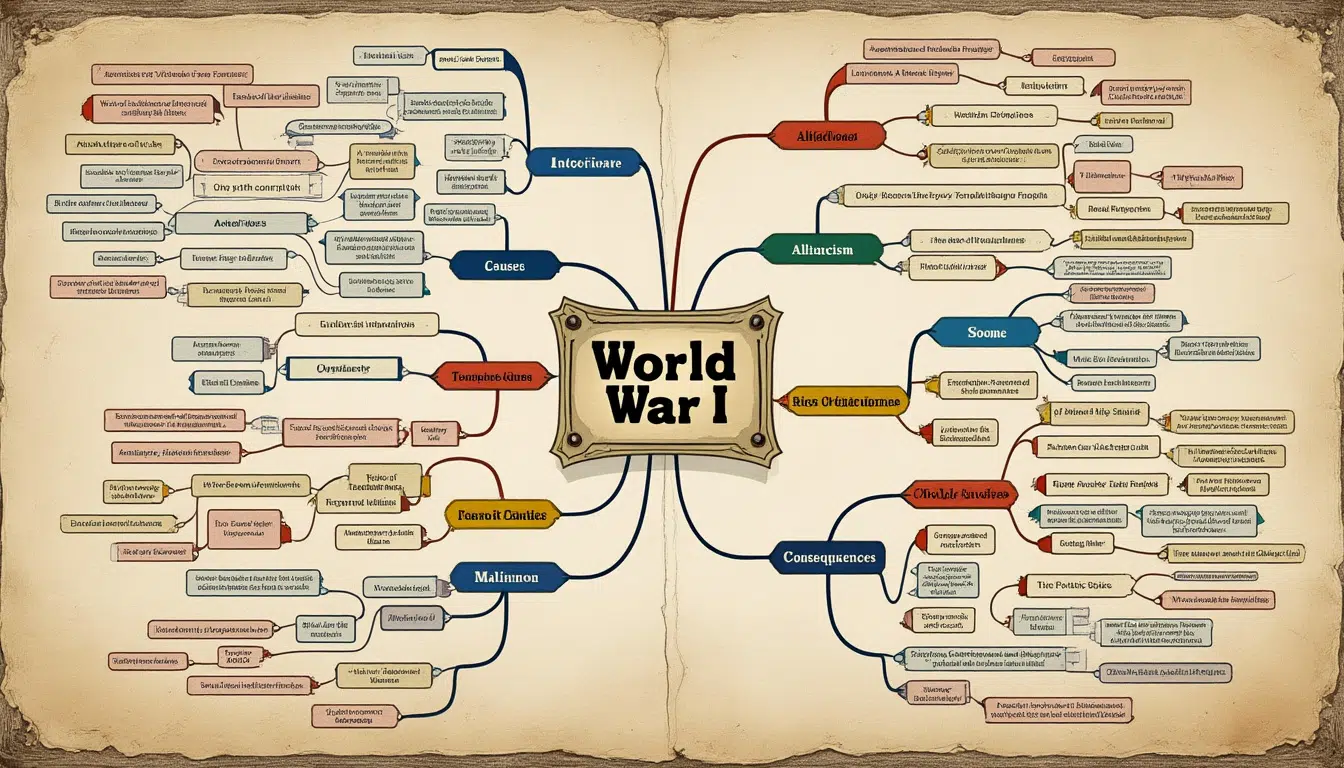 découvrez les avantages d'une carte mentale sur la première guerre mondiale pour les élèves de 3e : un outil efficace pour organiser, mémoriser et comprendre les événements clés de ce conflit historique.
