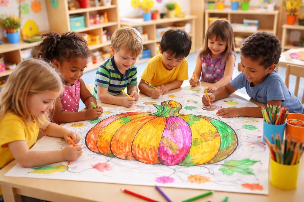 découvrez comment le coloriage d'une citrouille en maternelle stimule le développement créatif des enfants en favorisant leur imagination, leur motricité fine et leur expression artistique.