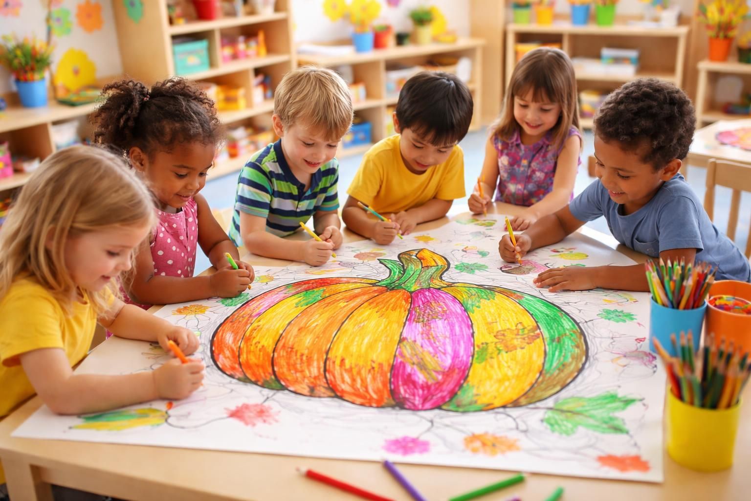 découvrez comment le coloriage d'une citrouille en maternelle stimule le développement créatif des enfants en favorisant leur imagination, leur motricité fine et leur expression artistique.
