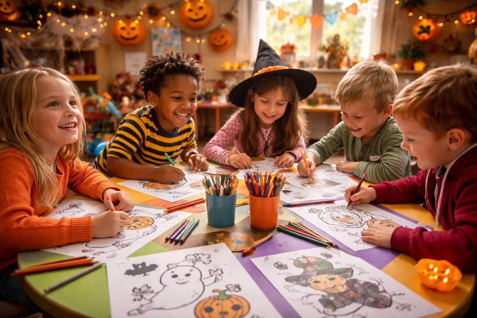 téléchargez des coloriages halloween en pdf spécialement conçus pour les enfants en maternelle et offrez-leur une fête magique et créative.
