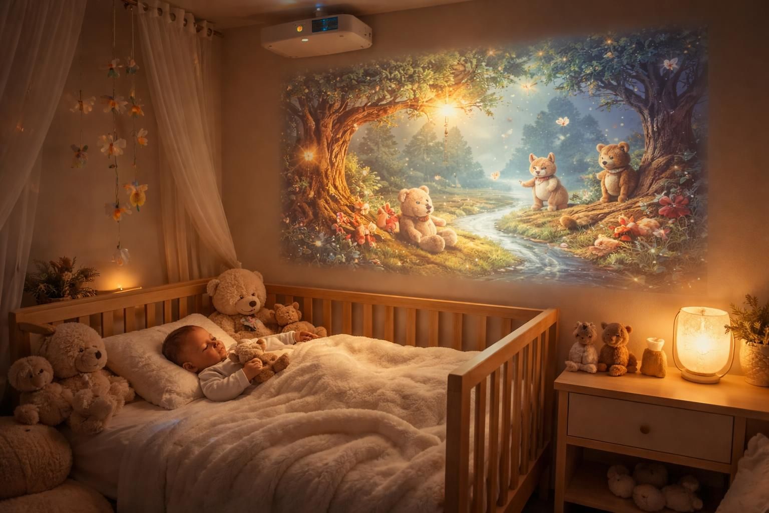 découvrez un rituel apaisant pour le coucher de votre bébé grâce à une histoire projetée avec le vidéoprojecteur acer, pour des soirées douces et magiques.